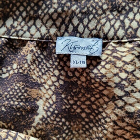 Kismet Snake print Blouse Sz XL - Picture 3 of 7